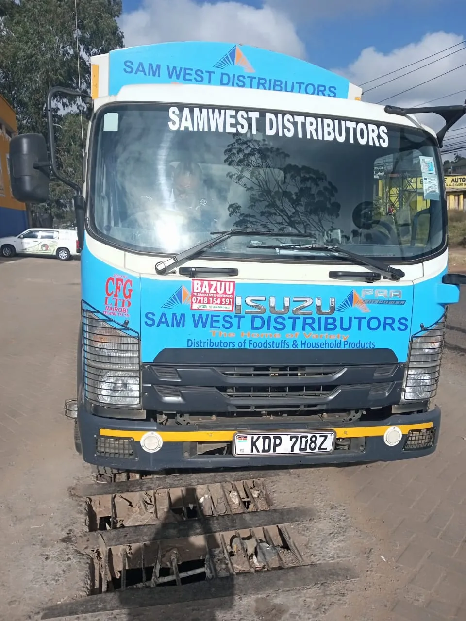 Sam West Distributors truck with a Bazuu speed governor